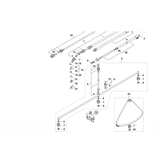 STIHL  Adapter dwudyszowy regulowany 4255 500 8500